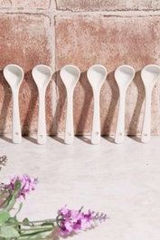 Hermia Set de cucharas de porcelana Blanca 6 piezas